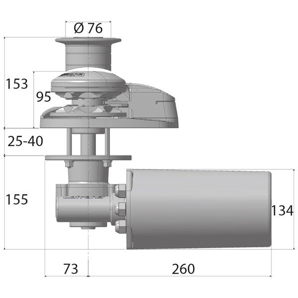 Lofrans X2 ankerspil aluminium 1500W 24V 10mm kæde DIN 766