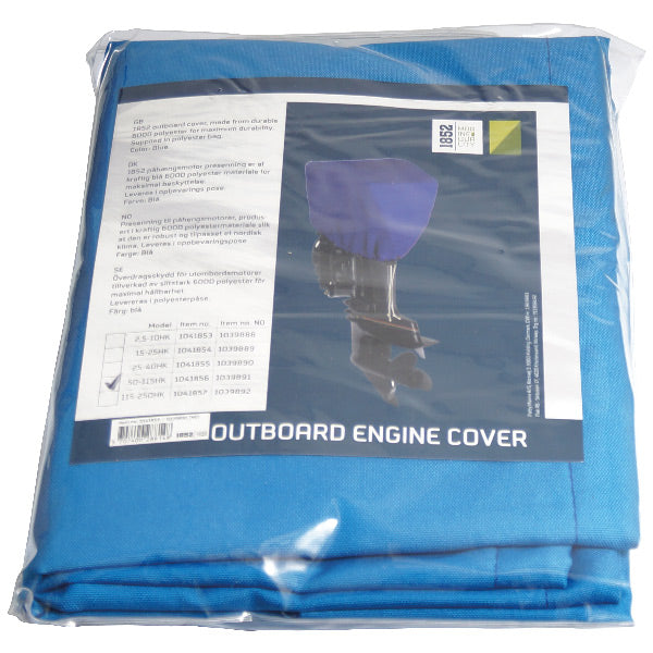 1852 påhængsmotor presenning blå 600d polyester 50-115hk