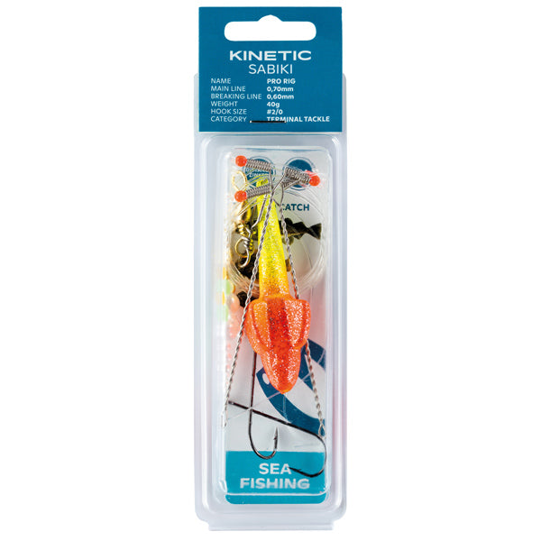 Kinetic Sabiki pro fladfisk 40g gul/rød