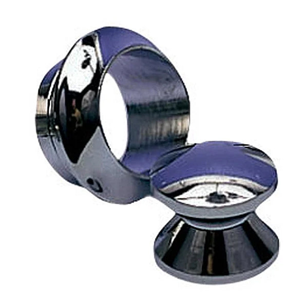 Roset/knop forkromet messing til dør 16mm mont. hul 17mm