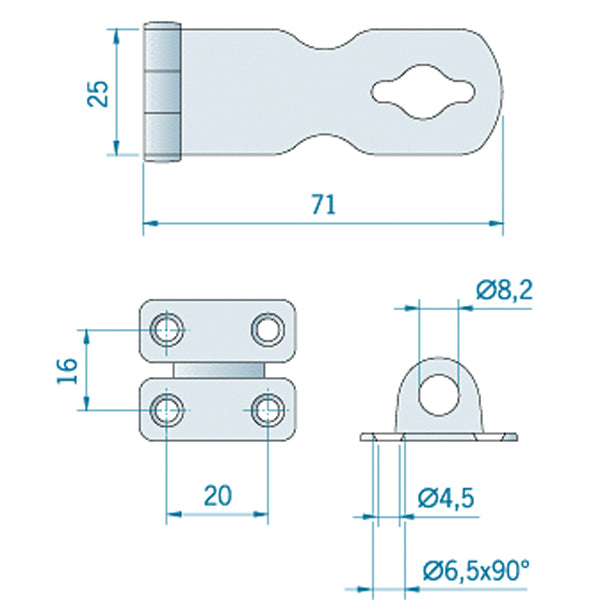 Roca låseoverfald RF 71x25mm