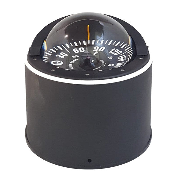 Riviera piedestal kompas White Star 5", over 25 knob, sort