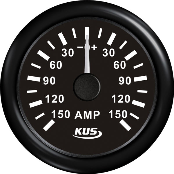 Kus amperemeter sort, med 150Amp shunt 12/24V