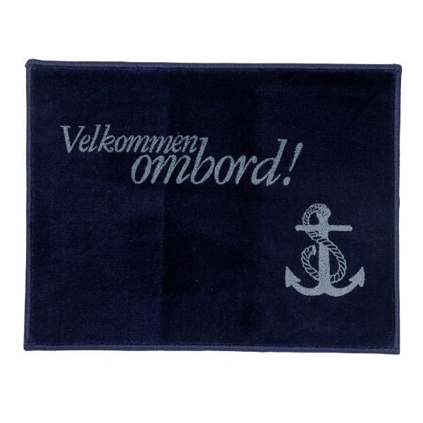 Måtte "Velkommen" 61 x 45 cm - Marineblå Dæksmåtte til Båd