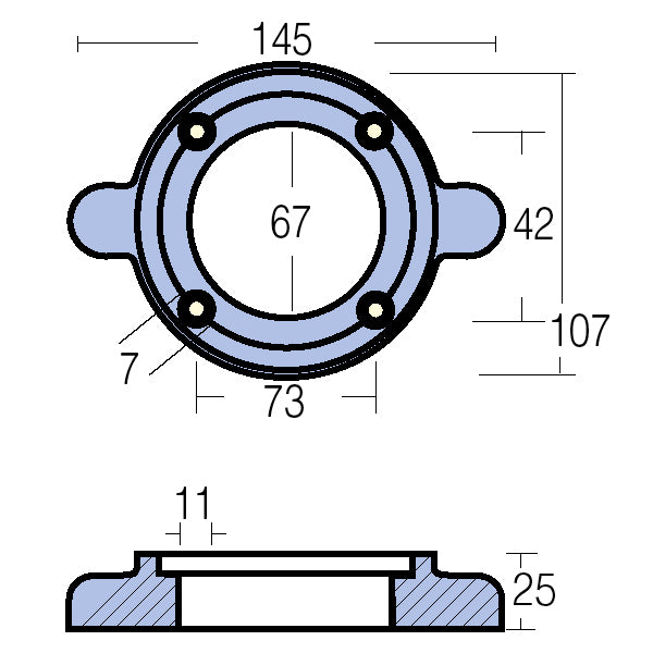 Tecnoseal Yanmar drev-zinkring sd20/30/40/50/60 196420-02651