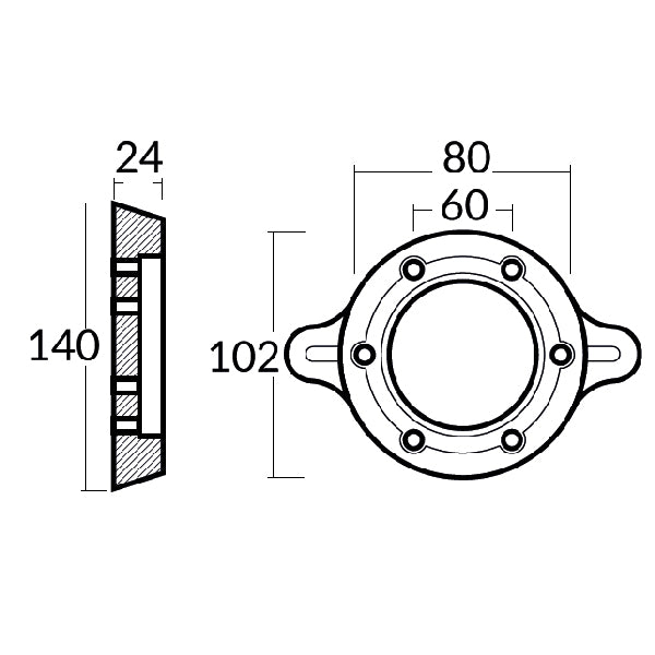Tecnoseal zinkanode Sole sejldrev