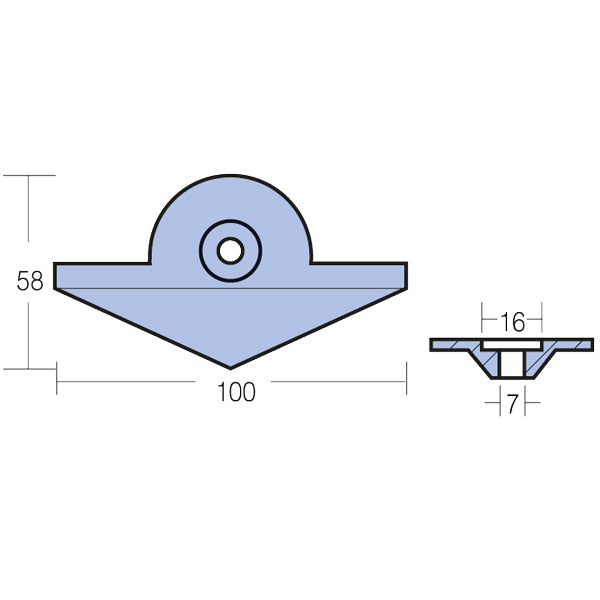 Tecnoseal Zinkanode yamaha 9,9 - 25hk