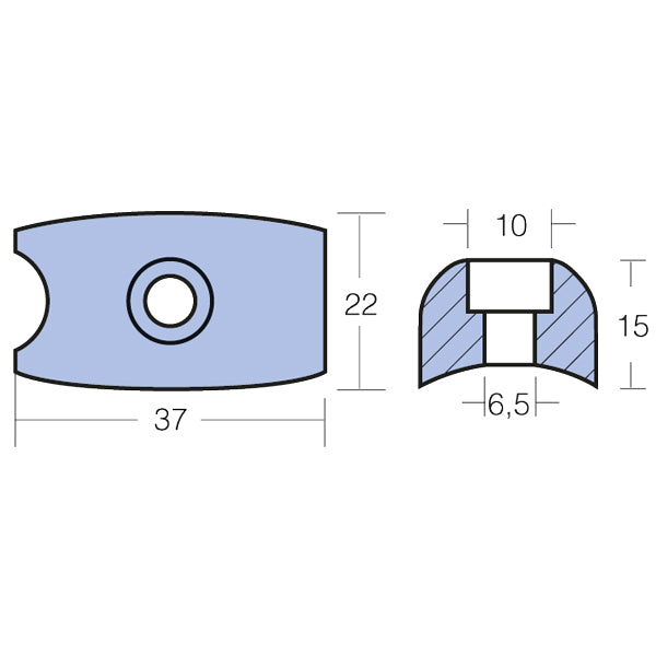 Tecnoseal Zinkanode sidepower (71180)/volvo bovpropel 37x22m