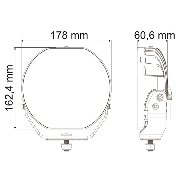 1852 7" LED Spot 10-30Vdc, 164W LED, Combo 8936lm
