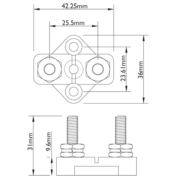 BEP samleblok sort dobb. 10mm