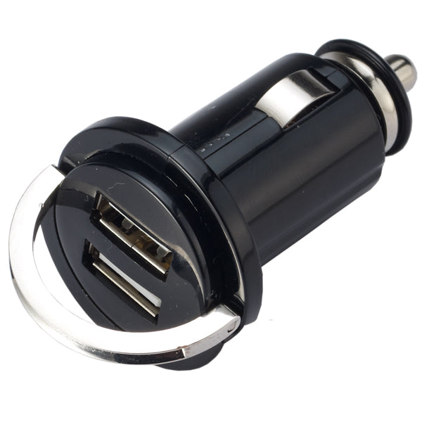 USB lader dobbelt 12-24Vdc udtag 5v/2,1Amp til cigarstik