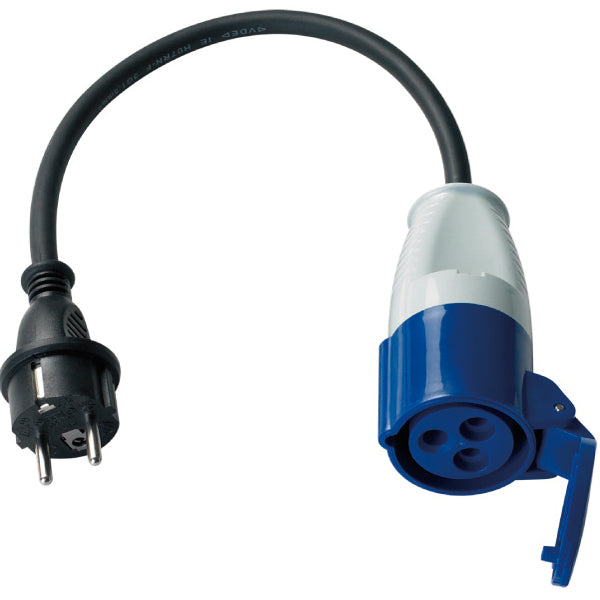 1852 CEE 220V hun til almindelig han - 0.50m kabel 2.5mm2