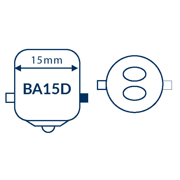 Nauticled bajonet BA15D/BA15 Ø19x43mm 10-35vdc 1,8/20W
