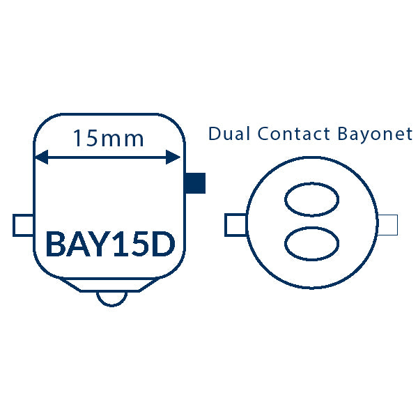 Nauticled lanterne pære BAY15D Ø25x48mm 10-35Vdc 1,2/15W hvi