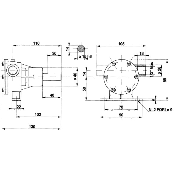Impeller pumpe 1/2" pm16