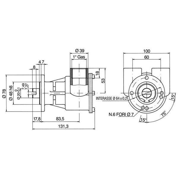 Pumpe med flange til motor st146