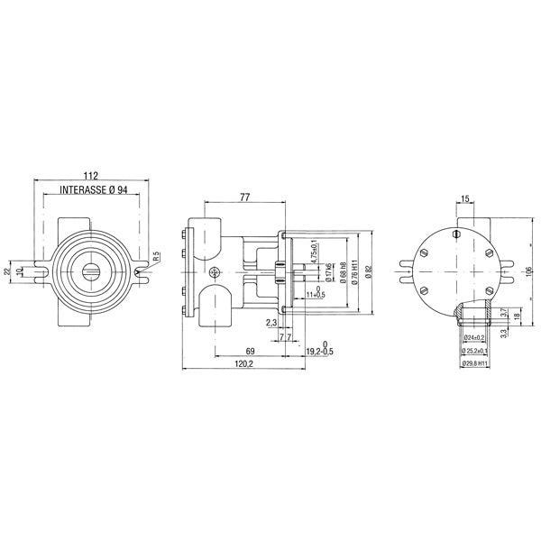 Pumpe med flange til motor st163