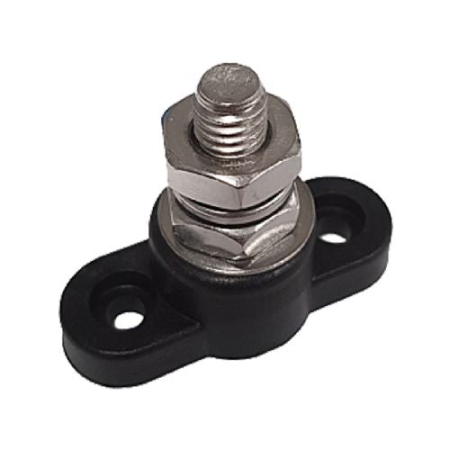 Terminalsamler enkelt sort 150 Amp Ø 6,4 mm Lille base