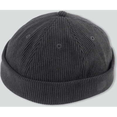 Lakor Docker Courd Cap - Maritim Fløjls Kasket med Anker - Sort