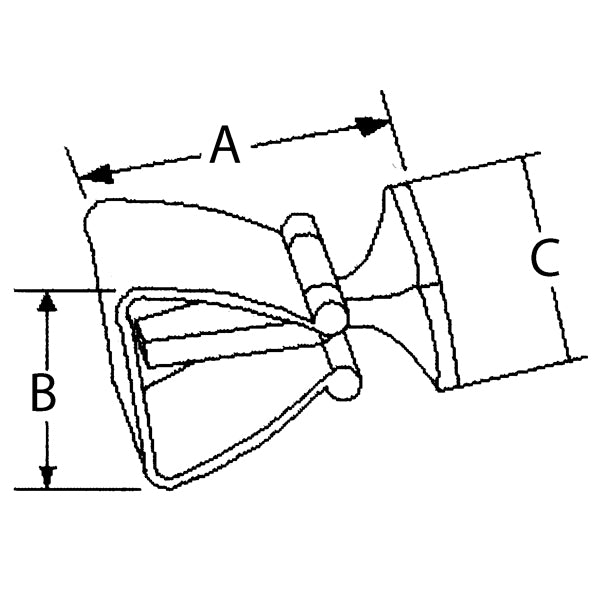 Dørholder 29x20mm RF stål
