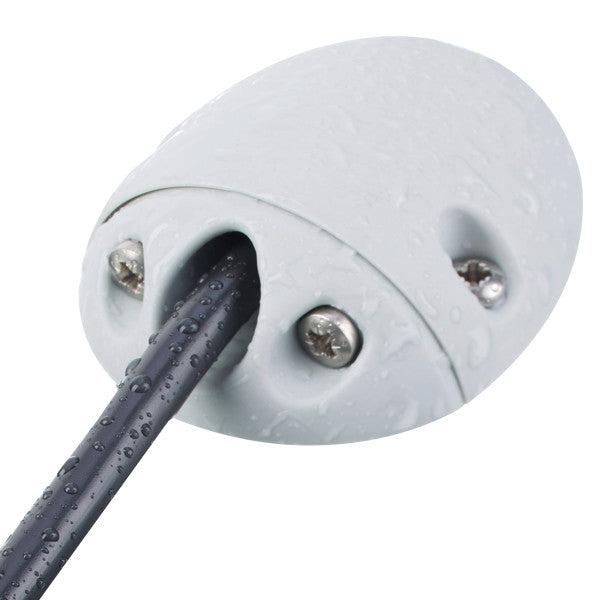 90° kabel gennemføring grå nylon 2-8mm kabel