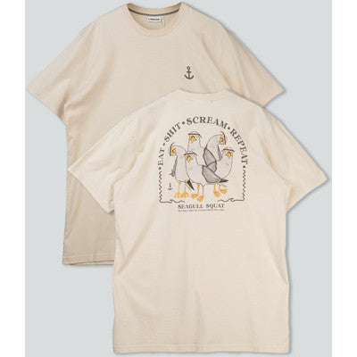 Lakor Seagull Squad Back T-shirt - Herre T-shirt med Måge Design