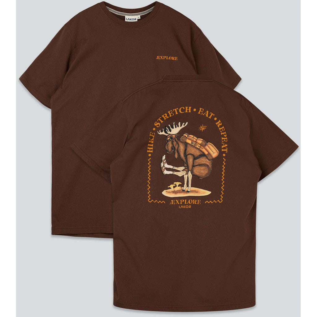 Lakor Yoga Elg T-shirt - Herre T-shirt med Skandinavisk Elg Humor
