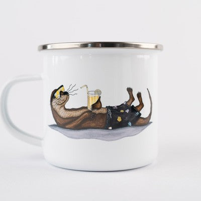 Lakor An Otter Vacation Emalje Krus - Charmerende Odder Krus