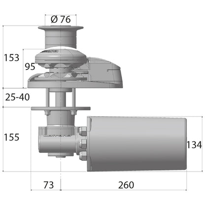 Lofrans ankerspil X2 krom 12V 1000W høj, 8mm DIN766/14mm tov