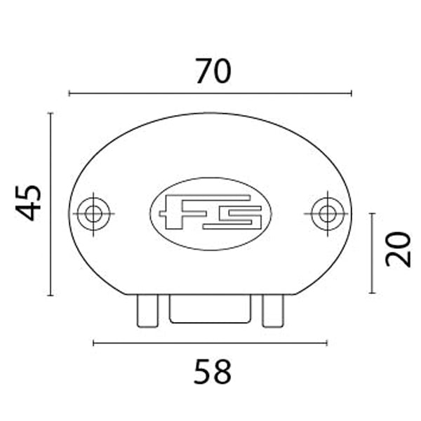 Skabslås hvid med anti vibration 70 x 45 x 20 mm