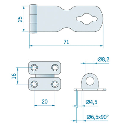 Roca låseoverfald RF 71x25mm