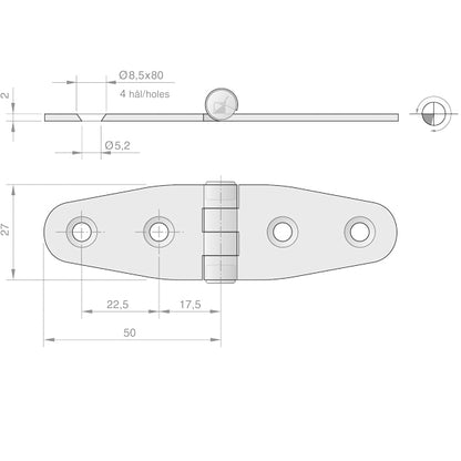 Roca hængsel RF 316 100x30mm