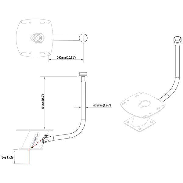 ScanStrut  PowerTower stang med LED top lanterne