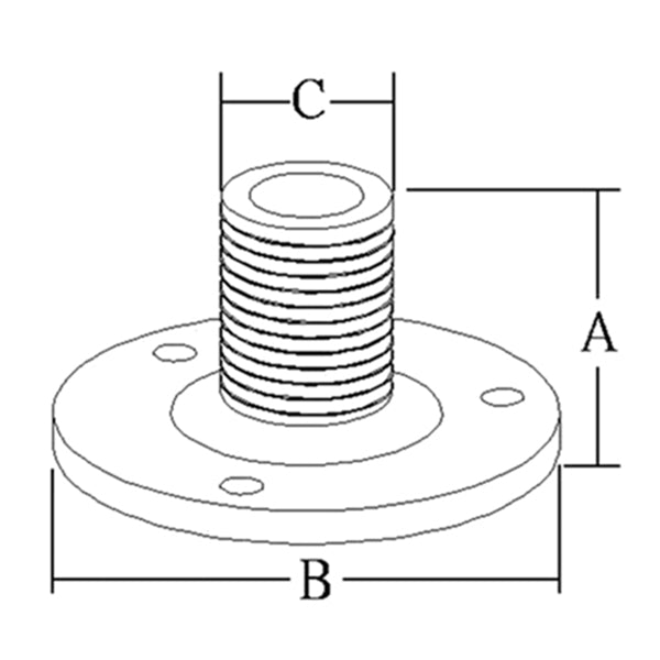 Antennebeslag nylon dæksm. 1"