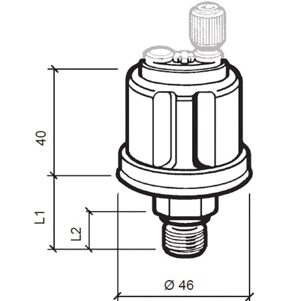 Vdo sensor olie tryk 5 bar, m18x1,5, 6-24v