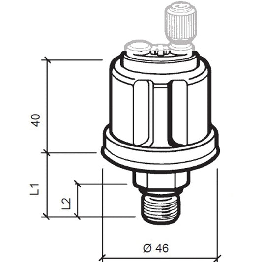 Vdo sensor olie tryk 5 bar, m18x1,5, 6-24v