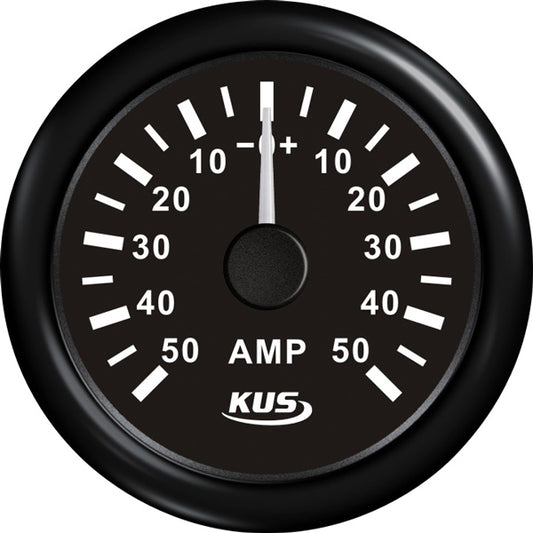 Kus amperemeter sort, med 50Amp shunt 12/24V
