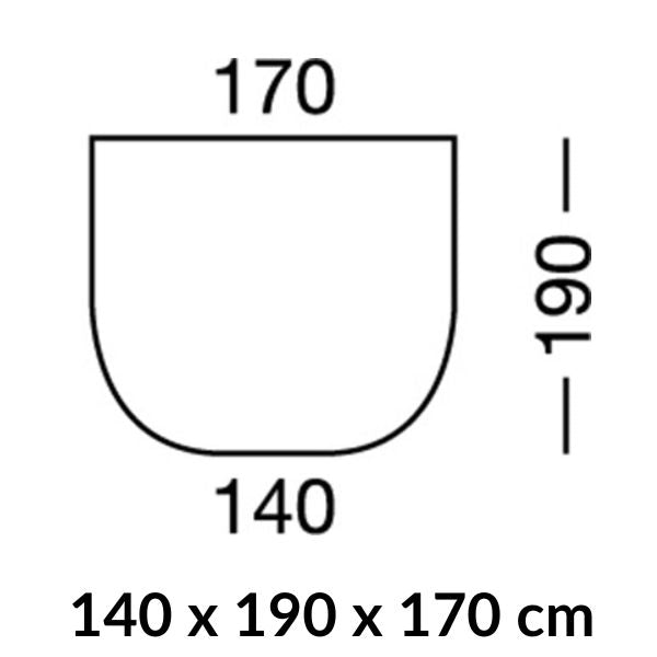 MB lagen hvid 140 x 190 x 170 cm