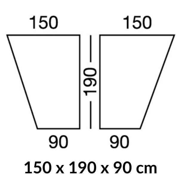 MB lagen hvid 90 x 190 x 150 cm