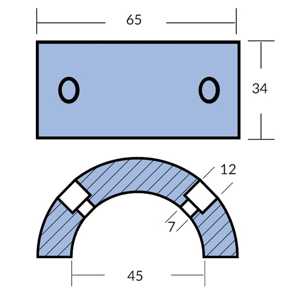 Tecnoseal zink gori ringanode, 15 & 16,5"