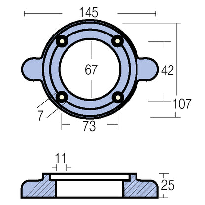 Tecnoseal Yanmar drev-zinkring sd20/30/40/50/60 196420-02651