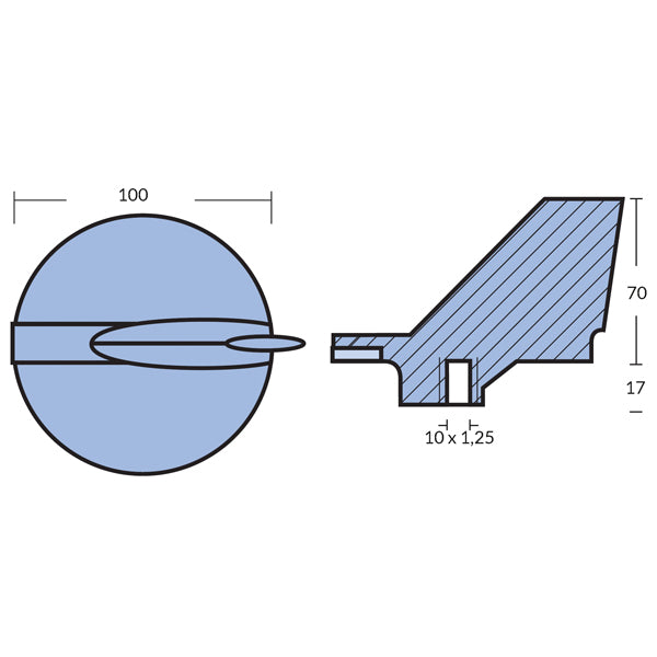 Tecnoseal Zinkanode yamaha 115-250hk (61a-45371-00)