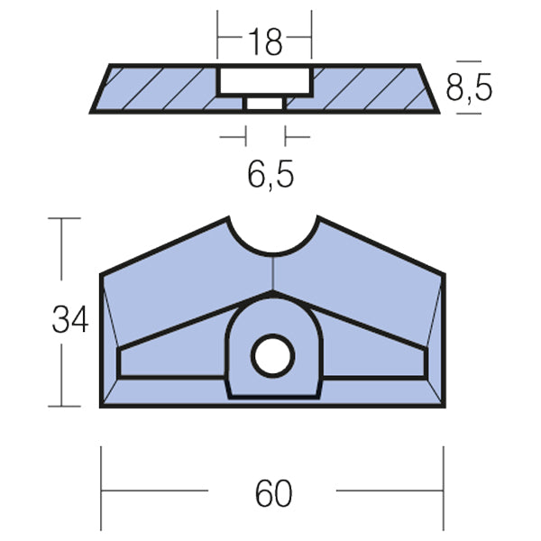Tecnoseal Zinkanode yamaha 2-4 a/b og