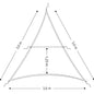 Solsejl/presenning trekantet 3 x 3 x 3m