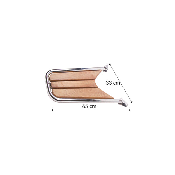 Stævnplatform med teak 65x33cm Ø32mm rør