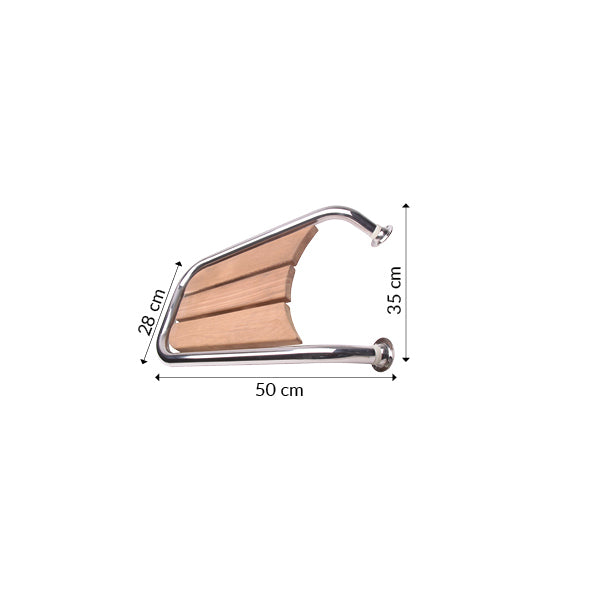 Stævnplatform med teak 50x35cm Ø32mm rør