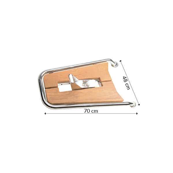 Stævnplatform med teak & ankerrulle 70x48cm Ø32mm rør