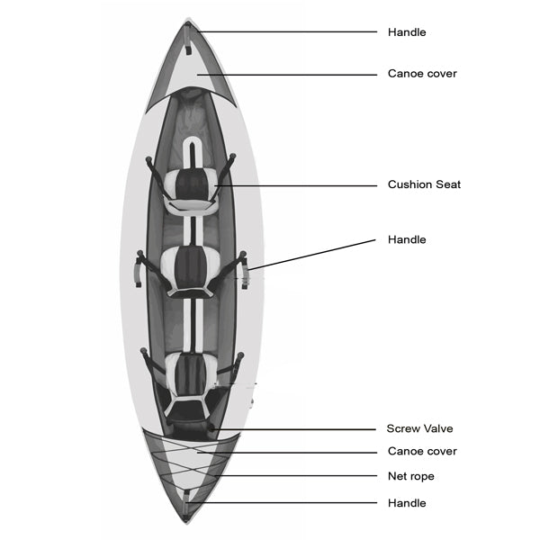 Kajak Riverside 1 personer, 300cm med pumpe, taske & padle