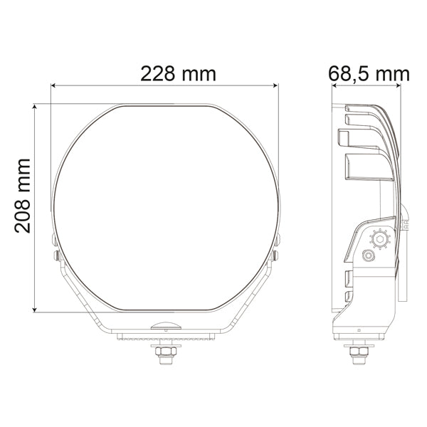1852 9" LED Spot 10-30Vdc, 216W LED, Combo 13614lm