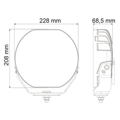 1852 9" LED Spot 10-30Vdc, 216W LED, Combo 13614lm